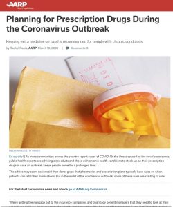 Planning for Prescription Drugs During the Coronavirus Outbreak